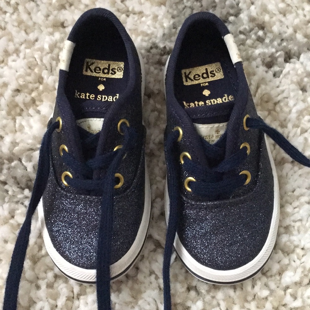 Kate Spade Navy Blue Glitter Keds